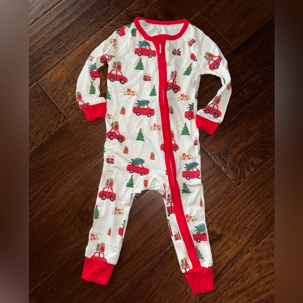 New Infant Christmas Vacation  Bamboo Christmas Pjs Size 12-18 Mo - Picture 2 of 3